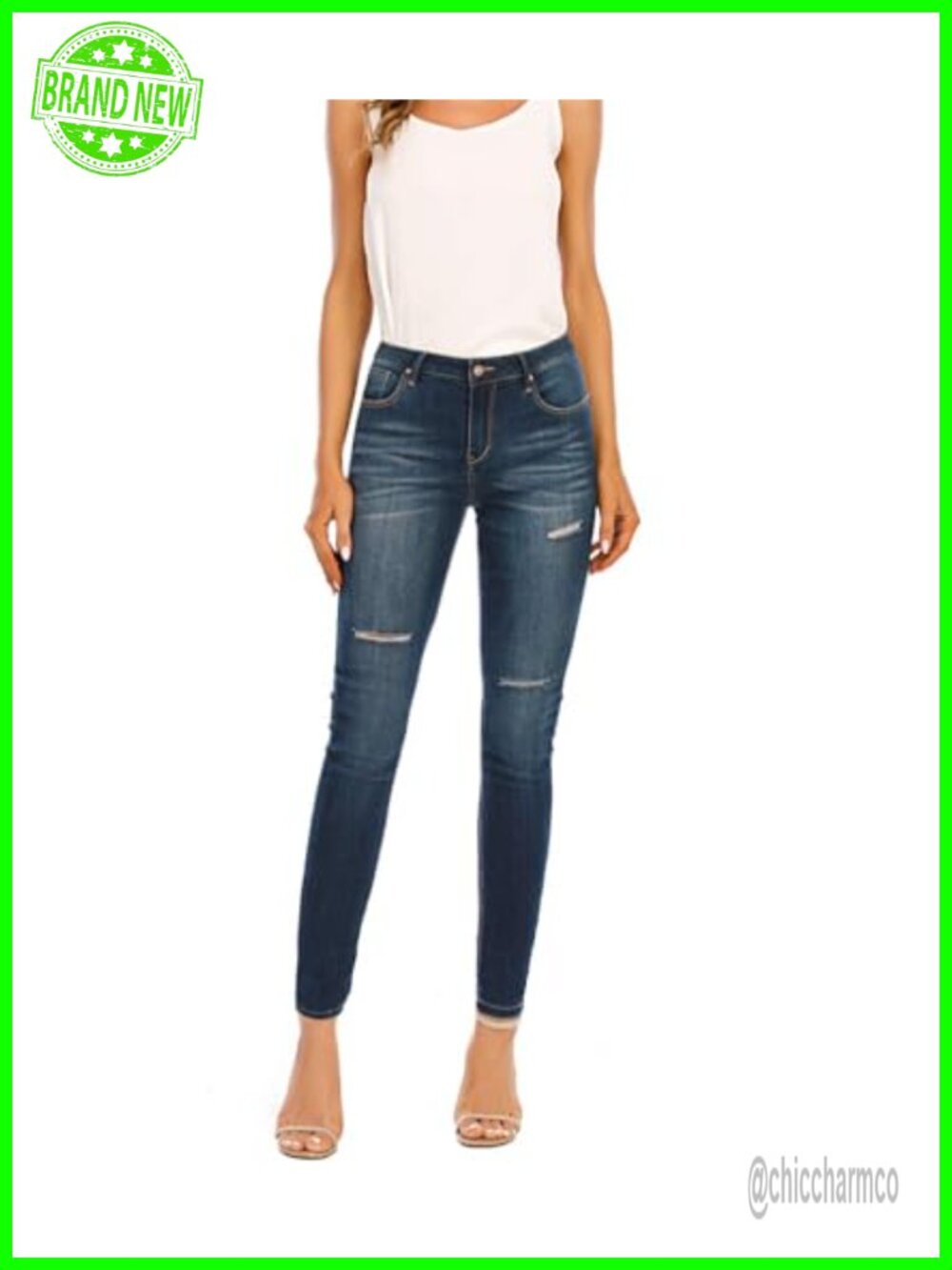 Women's Classic Stretch Skinny Shaping Jeans No Gap Waist Custom Fit Denim